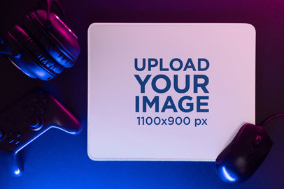 Mockup of a Mousepad Featuring an eSports-Themed Setting