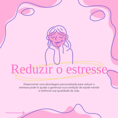 Instagram Post Maker Featuring Tips to Reduce Stress