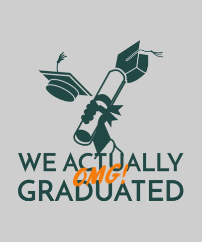 T-Shirt Design Template Featuring Graduation Theme Graphics