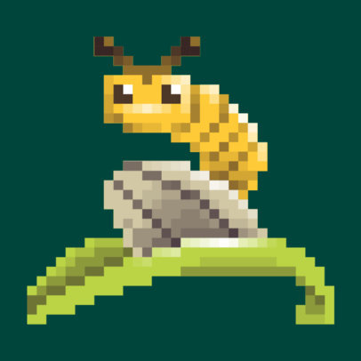 Twitch Sub Badge Maker Featuring an 8-Bit Caterpillar Clipart 5026 
