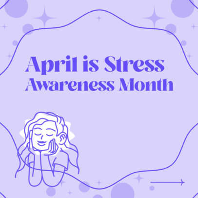 Instagram Post Generator with Illustrations for Stress Awareness Month