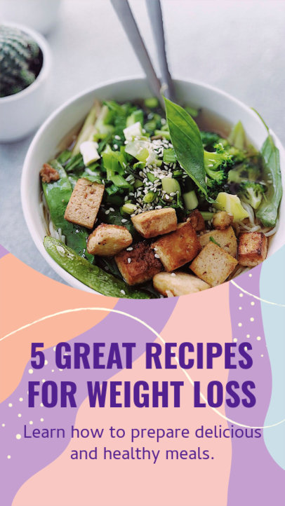 Instagram Story Design Template Featuring Weight Loss Recipes