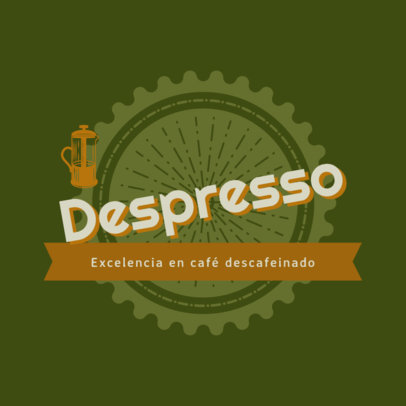 Logo Maker for a Coffee Shop Featuring a French Press IconLogo Maker for a Coffee Shop Featuring a French Press Icon