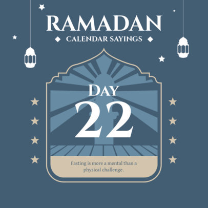 Instagram Post Design Generator for Ramadan With a Quote and a Day Count 4984g-el1