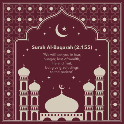 Ramadan-Themed Instagram Post Design Generator With a Quran Verse and a Mosque Graphic 4983c-el1