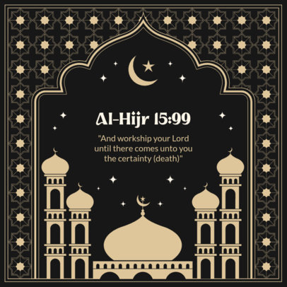 Instagram Post Design Template Featuring a Quran Verse to Celebrate Ramadan 4983e-el1