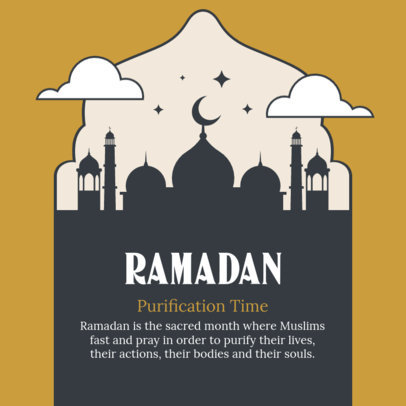 Ramadan-Themed Instagram Post Design Template Featuring a Mosque Graphic 4985a-el1