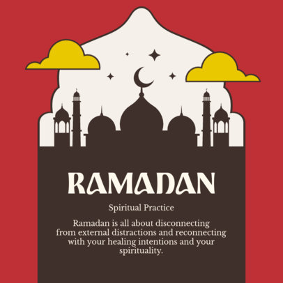 Instagram Post Design Maker for Ramadan With a Mosque Graphic and Information 4985b-el1