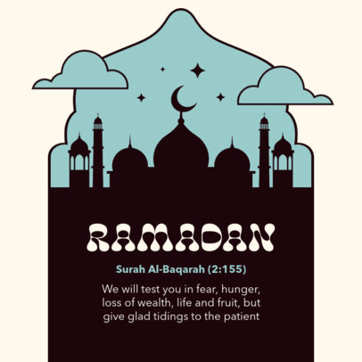 Ramadan-Themed Instagram Post Design Generator Featuring a Quran Verse 4985c-el1