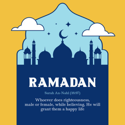 Instagram Post Design Template to Commemorate Ramadan With a Quran Verse 4985e-el1