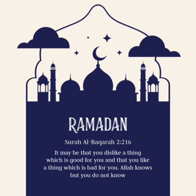 Instagram Post Design Generator for Ramadan Featuring a Quran Verse 4985g-el1