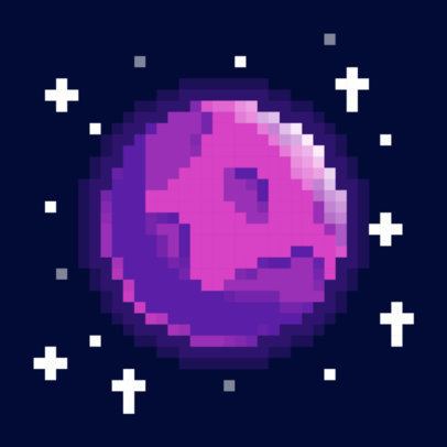 Twitch Sub Badge Generator Featuring an 8-Bit Style and a Small Planet Graphic 5026 