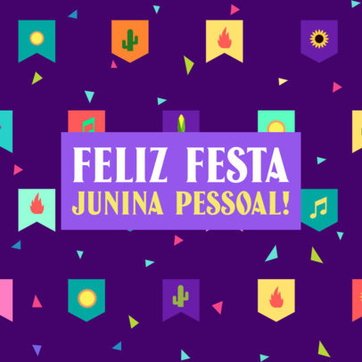 Instagram Post Creator With a Colorful Theme to Celebrate Festas Juninas 4496c