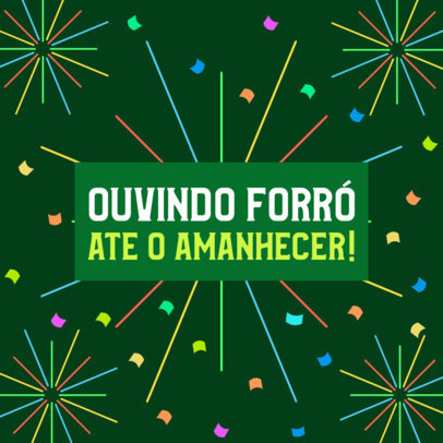Instagram Post Generator for Festa Junina Featuring Fireworks Graphics 4496f