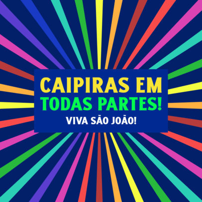 Instagram Post Creator for Festa de São João Featuring a Colorful Background 4496g