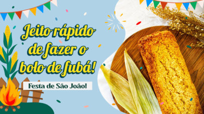 YouTube Thumbnail Generator for a Food Channel Featuring a Festa Junina Theme
