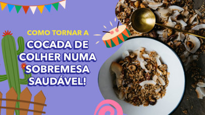 YouTube Thumbnail Template for a Food Channel Featuring Festa Junina-Themed Graphics