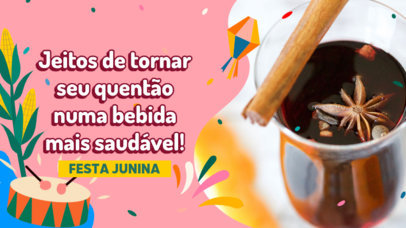 YouTube Thumbnail Generator Featuring a Traditional Drink Recipe for Festa Junina