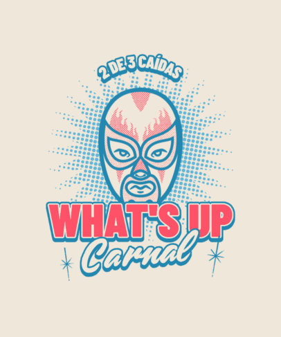 Fun T-Shirt Design Template Featuring Mexican Wrestlers in Halftones 4982-el1