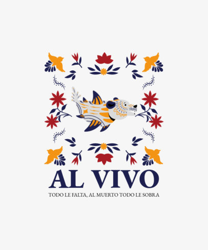 T-Shirt Design Creator with a Mexican Theme Featuring a Surrealistic Animal Graphic 4976b-el1