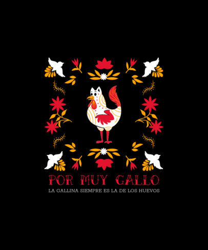 Colorful T-Shirt Design Creator Featuring a Mexican Theme and a Quote in Spanish 4976f-el1