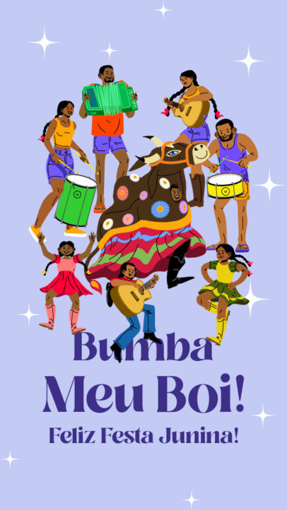 Colorful Instagram Story Design Generator Featuring a Festa Junina Theme