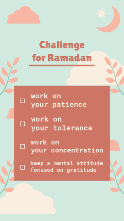 Instagram Story Design Template Featuring a Challenge for Ramadan