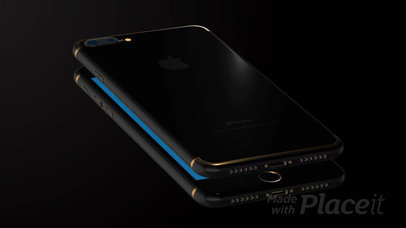 Black iPhone 7 Plus Video Floating Over Another iPhone in a Black Room a15442