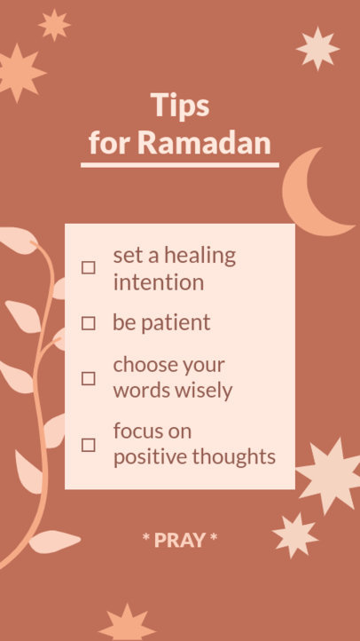Instagram Story Design Maker Featuring a List of Tips for Ramadan