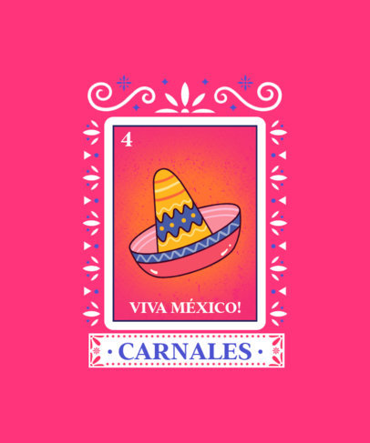 Cinco de Mayo-Themed T-Shirt Design Maker with a Graphic of a Sombrero