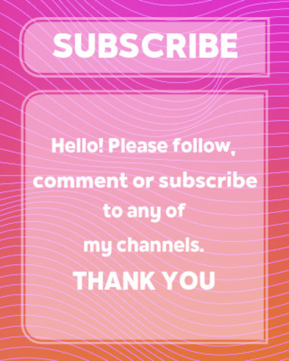 Twitch Info Panel Generator for ASMR Streamers With a Subscribe Message 5020b