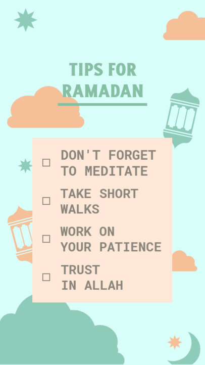 Instagram Story Design Template With Tips for Ramadan and a Minimal Aesthetic