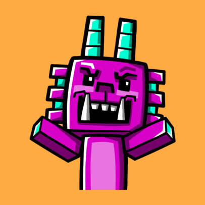Minecraft-Inspired Twitch Sub Badge Creator Featuring a Fierce Monster Illustration 5025b