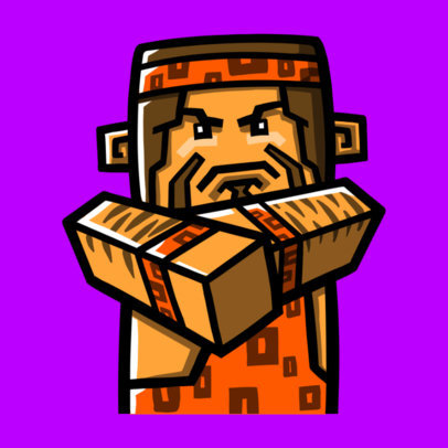 Minecraft-Inspired Twitch Sub Badge Maker Featuring an Angry Caveman Illustration 5025c