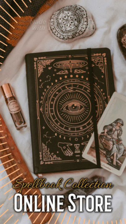 Instagram Story Video Template for an Esoteric Store Featuring a Dark Academia-Inspired Aesthetic