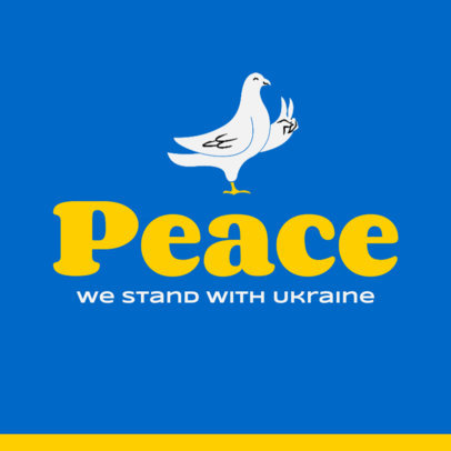 Peace-Themed Instagram Post Creator with Ukraine Flag's Colors