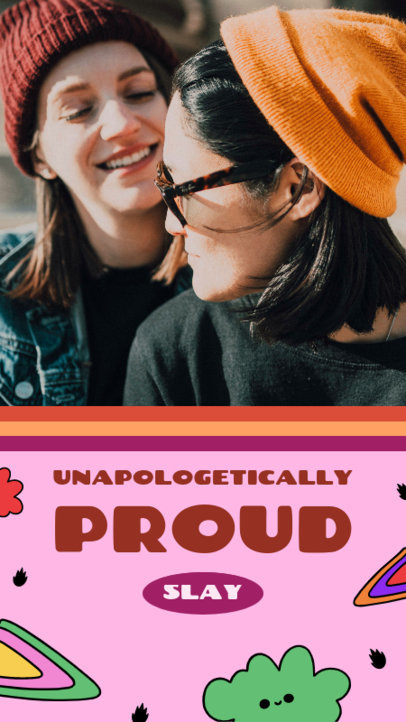 LGBTQ Pride-Themed  Instagram Story Maker With Cool Colorful Stickers and Pictures