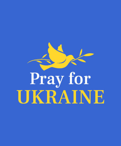 Cause T-Shirt Design Template with Ukraine Flag's Colors