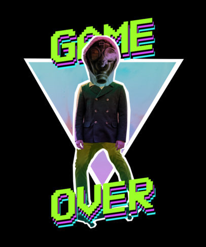 Fun T-Shirt Design Template with Collage Avatars 5043