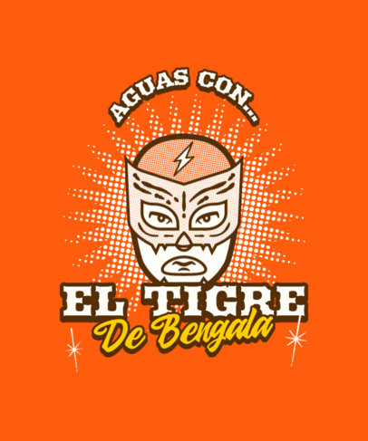 Retro T-Shirt Design Creator Featuring a Mexican Wrestling Mask 4982b-el1