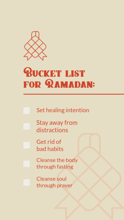 Instagram Story Design Template Featuring a Bucket List for Ramadan 4491a