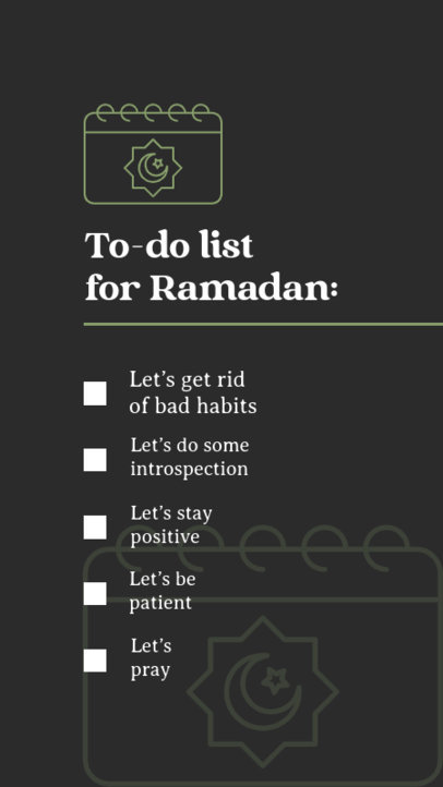 Ramadan-Themed Instagram Story Design Maker With a To-Do List Layout 4491b