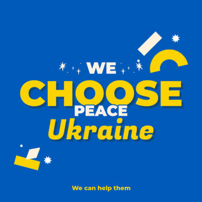Instagram Post Template with a Wish of Peace for Ukraine