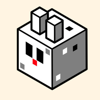 Twitch Badge Template Featuring a Bunny Graphic Inspired by Minecraft 5024b