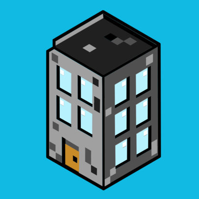 Twitch Sub Badge Creator Featuring a Minecraft-Inspired Building Clipart 5024c