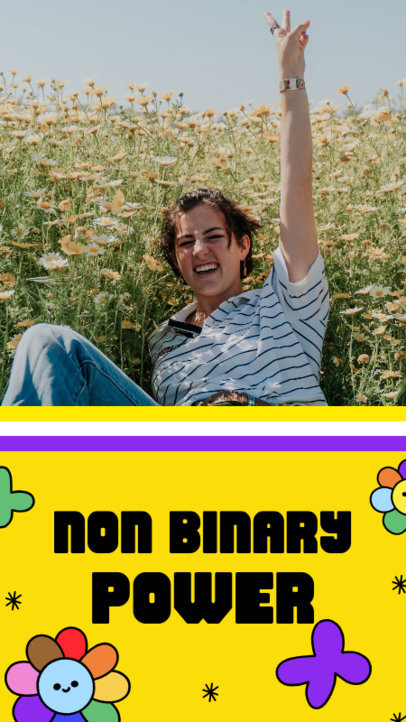 Instagram Story Maker With a Non-binary Pride Theme and Colorful Graphics 4503g