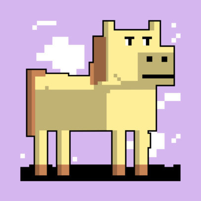 Twitch Sub Badge Creator Featuring an 8-Bit Horse Graphic 5023b