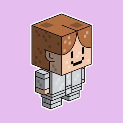 Twitch Badge Template Featuring a Minecraft-Inspired Soldier Clipart 5023a