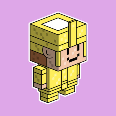 Twitch Badge Creator Featuring a Minecraft-Inspired Character in a Warrior Uniform 5023b