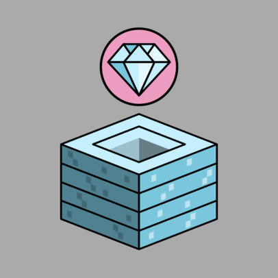 Minecraft-Inspired Twitch Sub Badge Generator Featuring a Diamond Graphic 5023c